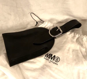 MM6 MAISON MARGIELA Black Leather Wristlet NWT - Picture 1 of 14