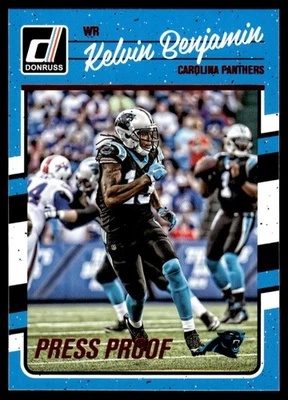 2016 Donruss #42  Kelvin Benjamin  Press Proofs Red      Carolina Panthers - Image 1 of 2