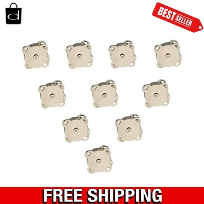 Versátiles broches de presión magnéticos plateados de 19 mm - 10 juegos de broches de botón de flor de ciruelo cosidos Foto 1 de 4