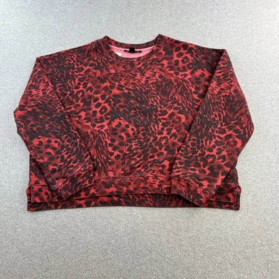 Sudadera AllSaints Mujer Mediana Roja Negra Estampado Animal Cuello Redondo Pullover Foto 1 de 4