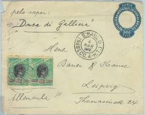 89572 - BRASIL - Historia Postal - FUNDA PAPELERÍA POSTAL a ALEMANIA 1897 - Imagen 1 de 1