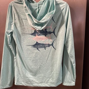 TOP/BLUSE-GUY HARVEY-Hoodie-türkisgrün-langarm-Damen Größe S - Bild 1 von 4