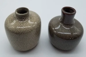 Bloomingville Stoneware Flower Vases Brown Speckle Ceramic Glaze 3" Tall - Picture 1 of 6
