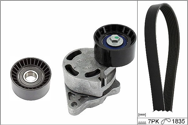 Jeu de courroies trapézoïdales à nervures INA entre autres pour NISSAN, OPEL - Photo 1/1