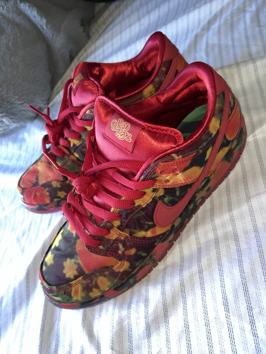 Nike The Wizard of Oz x Dunk SB Low Poppy Field for Sale Nike The Wizard of Oz x Dunk SB Low Poppy Field for Sale