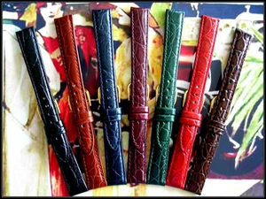 8mm Red Alligator Calf Ladies watch band Leather strap IW SUISSE 10 12 14mm USA - Picture 1 of 7