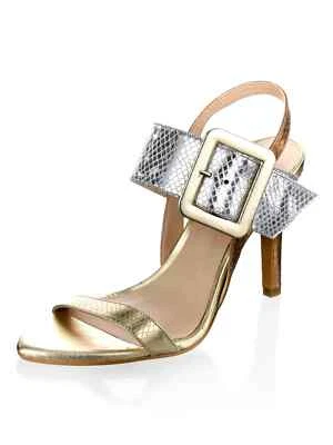 Alba Moda Sandalette in metallischem Reptil High Heels Leder 41 7,5 - Bild 1 von 4