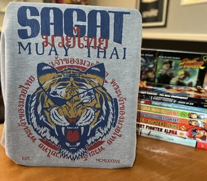 Street Fighter Sagat Tiger Muay Thai Gym Poster Tee - 'God of Muay Thai' T-Shirt - Picture 1 of 8