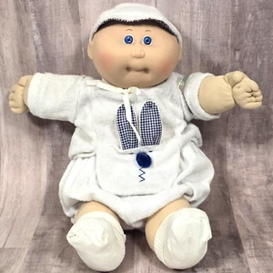 VINTAGE KOHL PATCH KINDER FRÜHCHEN GLATZE BLAUE AUGEN KOMPLETT OUTFIT HASE 1984 - Bild 1 von 13