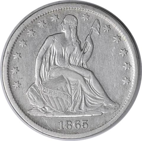 1865-S Liberty Seated Silver Half Dollar EF Uncertified #810 Cover