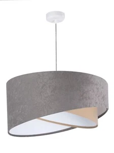 Wohnliche Lámpara Colgante Gris Beige Tela En Velur Óptica Dormitorio Salón - Imagen 1 de 6