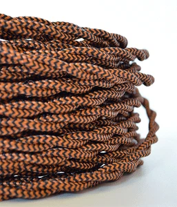 KUPFER WASSERKOCHER - Stoffüberzogener elektrischer Draht 25 Fuß - geflochtener Draht - Stoffdraht - Bild 1 von 3