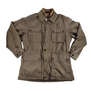 Rainforest RFT Coat Mens Medium Brown Polyester Nylon Full Zip Button Lined - Picture 1 of 12