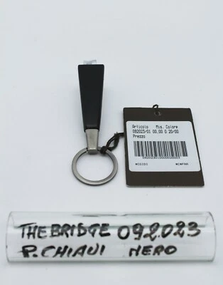 Portachiavi - Pelle e Metallo- Nero- Cod.092023 - The Bridge - Imagen 1 de 4