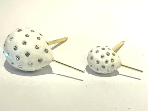 Keren Kopal Pair metal white Balloon Hand made  with Austrian Crystals - Picture 1 of 9