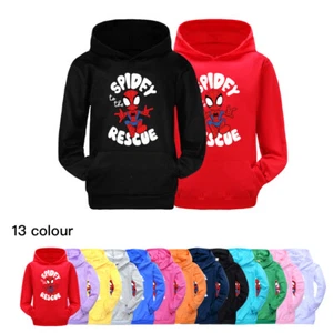 Spider-man Superman Kids Pockets Hoodie Hooded Sweatshirt T-shirt Pullover Tops - Picture 1 of 18