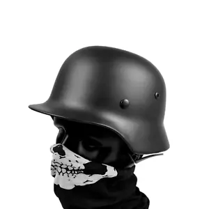 WWII German Elite M35 Steel Helmet Stahlhelm Retro Replica Headwear Glossy Black - Picture 1 of 6