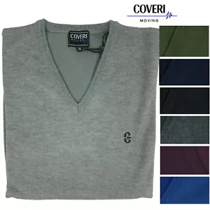 Maglione Uomo Scollo V Pullover Punta Tinta Unita Elegante Classico Maglioncino - Foto 1 di 36