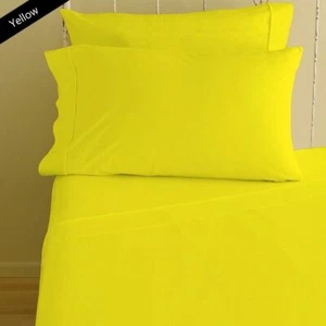 600 TC 100% Cotton Solid Color US Size Hotel Sheet Set/Pillow/Fitted/Flat Sheets - Picture 1 of 14