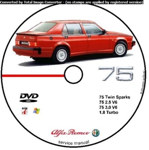 ALFA ROMEO 75 MANUALE OFFICINA WORKSHOP MANUAL SERVICE CD DVD SOFTWARE - Foto 1 di 4