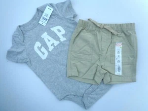 NEW Baby Gap Romper Boys Clothes logo Beans Shorts Bodysuit Size 12-18M 12 18 - Picture 1 of 2