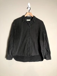 Camisa Madewell Cambray Negra Carbón Desteñida Look LS Cuadrada Abotonada Talla L - Imagen 1 de 6