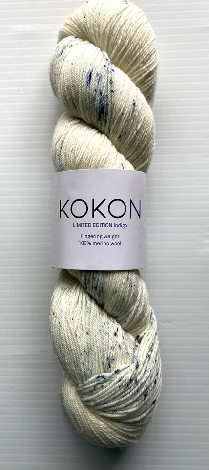 Madeja KOKON INDIGO SPECKLES Hilo para Dedos Edición Limitada Merino 437 Yardas Foto 1 de 4