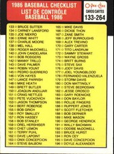 1986 O-Pee-Chee Baseball Card Pick 263-396