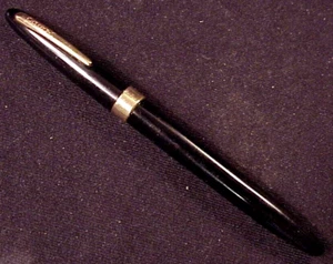 SHEAFFER SPECIAL SNORKEL, BLACK, GFT, TD, ALLOY NIB, C1950 - Picture 1 of 9