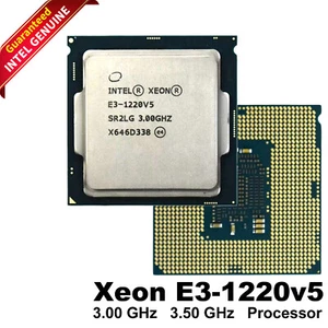 Intel CPU Xeon E3-1220 v5 3.0GHz 8MB Cache Socket LGA1151 SR2LG W5G6G - Picture 1 of 5