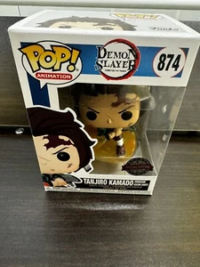 Funko Pop Demon Slayer Tanjiro Kamado Hinokami Kagura Dance #874 + Protector - Foto 1 di 6