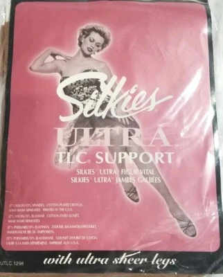 Silkies Vintage Ultra TLC Nude (Natural) Pantyhose Nylons Stockings Made in USA  - Image 1 of 4