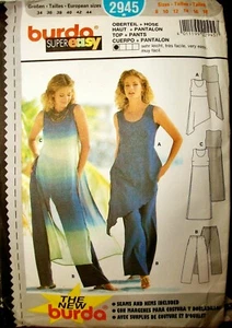 Pantalones Top Largos Asimétricos Patrón Miss Burda 2945 SIN CORTAR Talla 8-10-12-14-16-18 - Imagen 1 de 2