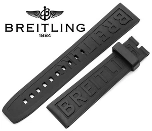 Authentic 20x18 Breitling Black Caoutchouc Rubber Replacement Strap - SWISS MADE - Picture 1 of 8