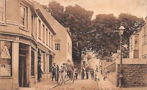 POSTCARD ALDERNEY VICTORIA STREET SHOP PONY & TRAP ANIMATED SCENE c 1926 - Picture 1 of 2
