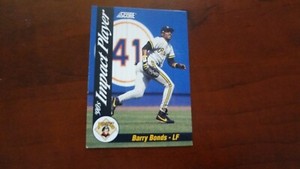 1992 SCORE 90'S IMPACT PLAYER #55 BARRY BONDS BASEBALL CARD