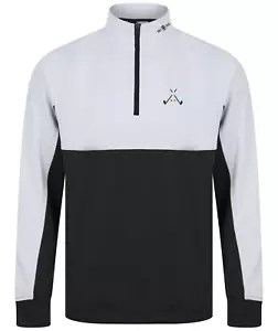 Golf God Clothing Crossed Clubs 1/4 Zip Pullover Mid Layer Golf Top Golf Jumper - Picture 1 of 4