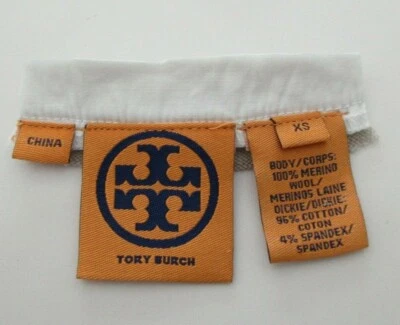 Tory Burch Replacement Label Tag Cardigan Brand and Size Tag Made of Fabric - Image 1 of 4