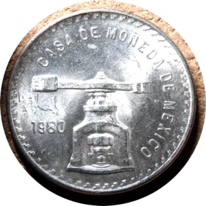 elf Mexico 1 Onza 1980 Mint Press Silver  M49b.5 - Picture 1 of 2