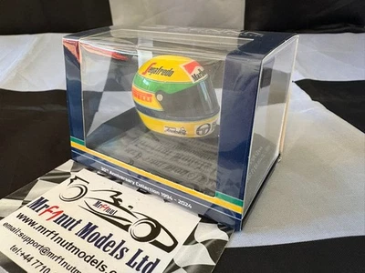 1:8 Minichamps 540308419 Ayrton Senna Helmet Toleman 1st GP Brazil 1984 - Bild 1 von 4