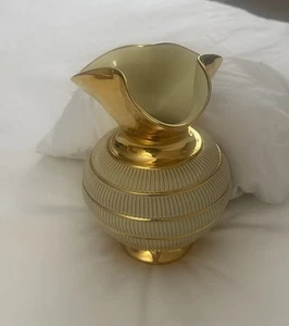 🔥VTG MCM Pompei Hand Made Italy 977 Ceramic Vase Hollywood Gold - Picture 1 of 5