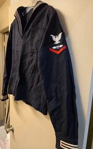 Used US Navy USN Dress Blue Jumper Top Enlisted Crackerjack Uniform Size 38R - Picture 1 of 9