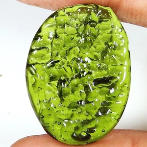 21.90 CT Lab Created Green Moldavite Cabochon Polished Gemstone 21x28x5 mm GT183 - Picture 1 of 6