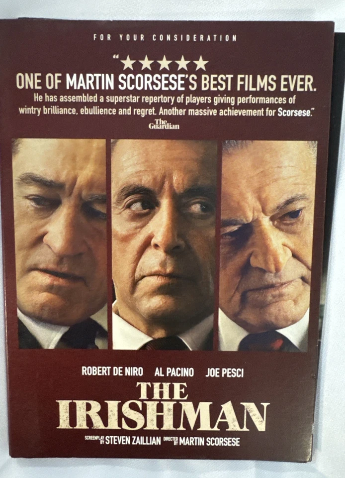 Martin Scorsese THE IRISHMAN Screener DVD For Your Consideration FYC - Image 1 of 4