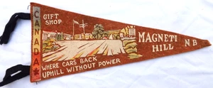 VINTAGE 1950s -60s MAGNETIC HILL NEW BRUNSWICK CANADA PENNANT 9.5" EERIE - Picture 1 of 1