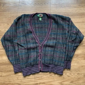 Large Vintage Boston Traders %100 Wool Cardigan With Flaw - Picture 1 of 8