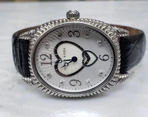 Judith Ripka Sterling Silver / Leather Strap Women's Quartz Wristwatch ~ 12-K768 - Picture 1 of 6