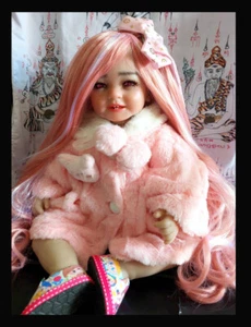 Thai Amulett Luk Thep 22" Pink Eyes Special White Fortune Full Yant von Aj Mad - Bild 1 von 13