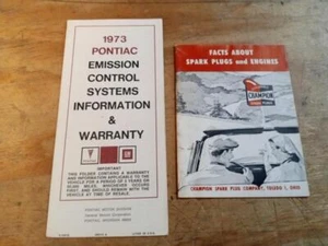 1973 PONTIAC EMISSION CONTROL SYSTEMS CHAMPION SPARK PLUGS FACTS ENGINE SPECIFIC - Bild 1 von 5