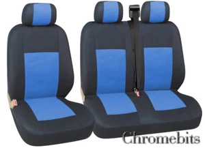 FÜR PEUGEOT EXPERT BOXER SITZBEZÜGE 2+1 BLAU SCHWARZ STOFF - Bild 1 von 2